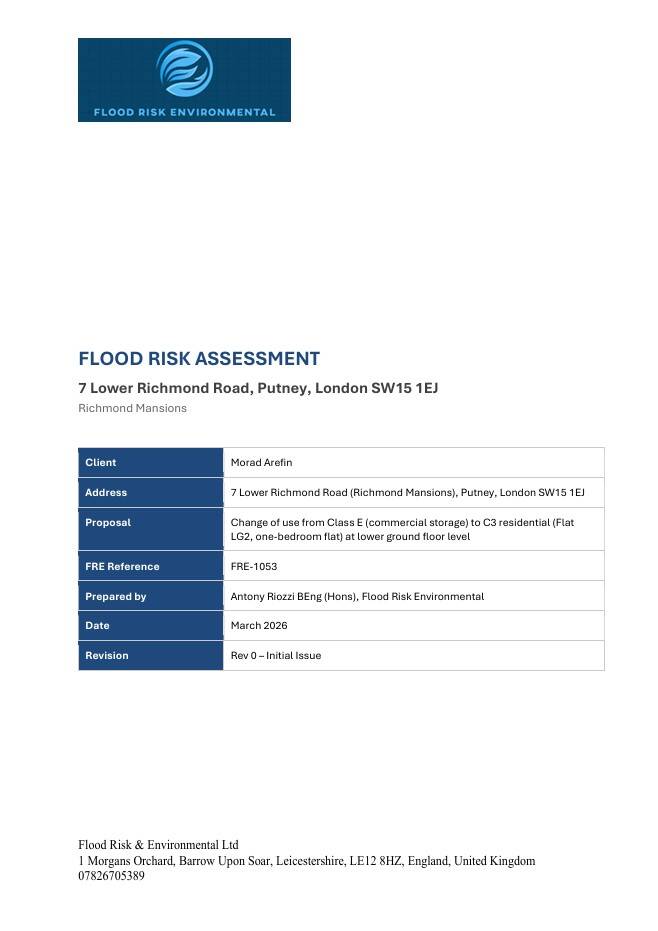 Flood Risk Environmental FRA report — what you receive for your investment